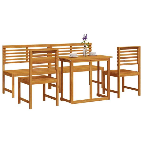 vidaXL Ensemble bistro de jardin 5 pcs Marron Bois d'Acacia Massif