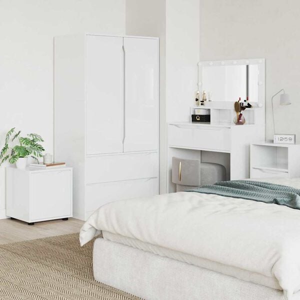 vidaXL Cabinet de salle de bain Blanc brillant 40,5 x 40 x 44 cm