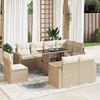 vidaXL Salon de jardin avec coussins 9 pcs beige r&eacute;sine tress&eacute;e