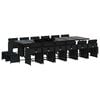 vidaXL Ensemble &agrave; manger de jardin 17 pcs coussins noir r&eacute;sine tress&eacute;e