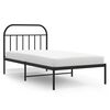 vidaXL Cadre de lit m&eacute;tal sans matelas avec t&ecirc;te de lit noir 100x190cm