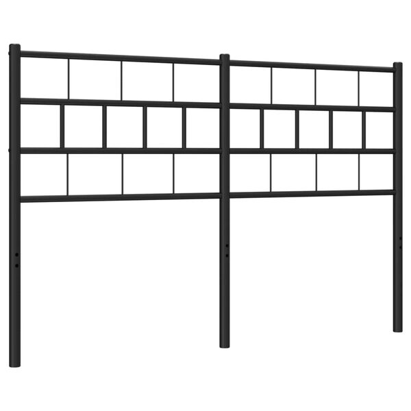vidaXL T&ecirc;te de lit m&eacute;tal noir 140 cm