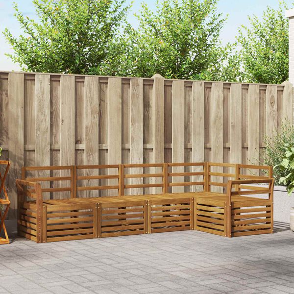 vidaXL Ensembles de canap&eacute;s 5 pcs Naturel Bois d'Acacia Massif