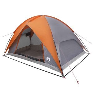 vidaXL Tente de camping avec un abri imperm&eacute;able D&ocirc;me Gris et orange