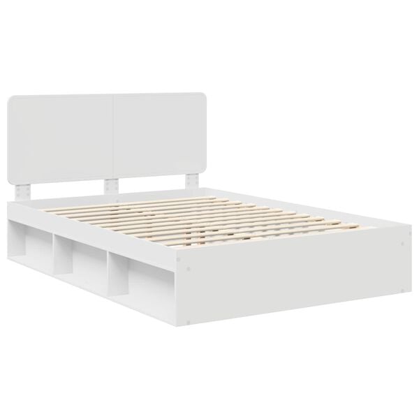vidaXL Cadre de lit Blanc 140 x 190 cm Bois de pin massif