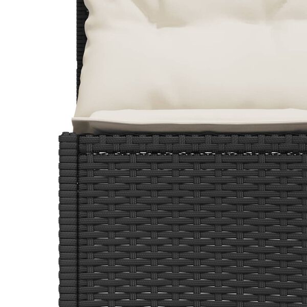 vidaXL Canap&eacute; de jardin avec coussins demi-rond noir r&eacute;sine tress&eacute;e