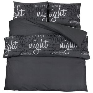 vidaXL Ensemble de housse de couette Noir 240x220 cm Coton