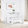 vidaXL Ensemble table &agrave; manger et bancs 3pcs blanc bois d'ing&eacute;nierie