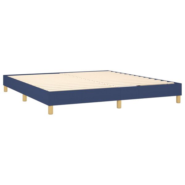 vidaXL Sommier &agrave; lattes de lit avec matelas Bleu 160x200 cm Tissu