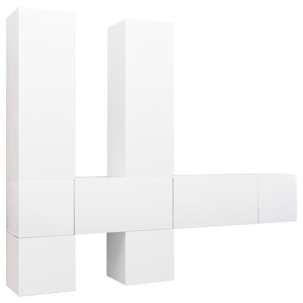 vidaXL Ensemble de meubles TV 7 pcs Blanc Bois d'ing&eacute;nierie