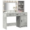 vidaXL Table de Toilette avec tiroir 2 pcs Gris Bois d'ing&eacute;nierie
