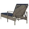 vidaXL Chaise longue avec coussin Gris 63 x 200 x 81 cm Résine tressée (États-Unis uniquement)