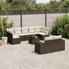 vidaXL Salon de jardin 10 pcs avec coussins marron r&eacute;sine tress&eacute;e