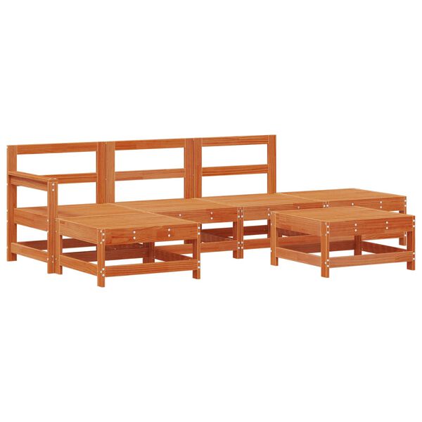 vidaXL Ensemble de salon de jardin 6 pcs Brun Cir&eacute; Pin massif