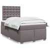 vidaXL Sommier &agrave; lattes de lit avec matelas Gris 120x200 cm Similicuir