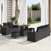 vidaXL Ensemble de canap&eacute; de jardin 8 pcs Noir Poly Rattan