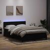 vidaXL Sommier &agrave; lattes de lit avec matelas et LED noir 160x210 cm velours