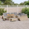 vidaXL Ensemble de canap&eacute; de jardin 13 pcs Beige polyrotin
