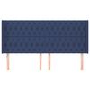 vidaXL Tête de lit avec oreilles Bleu 203x16x118/128 cm Tissu