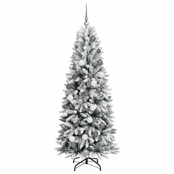 vidaXL Sapin de No&euml;l artificiel avec 300 LED avec support Blanc 180 cm