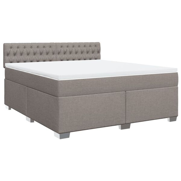 vidaXL Sommier &agrave; lattes de lit avec matelas Taupe 180x200 cm Tissu