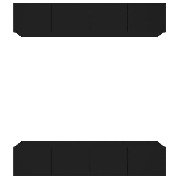 vidaXL Meubles TV 4 pcs Noir 80x30x30 cm Bois d'ingénierie