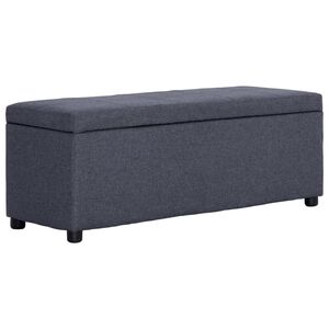 vidaXL Banc avec compartiment de rangement 116 cm Gris fonc&eacute; Polyester