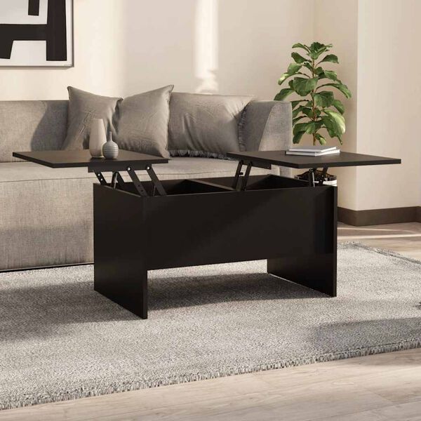 vidaXL Table basse noir 80x50x42,5 cm bois d'ing&eacute;nierie