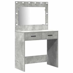 vidaXL Table de Toilette avec tiroir 2 pcs Gris Bois d'ing&eacute;nierie