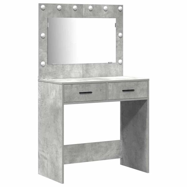 vidaXL Table de Toilette avec tiroir 2 pcs Gris Bois d'ing&eacute;nierie