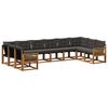vidaXL Ensemble de canap&eacute;s d'ext&eacute;rieur 10 pcs Naturel et noir