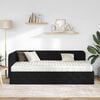 vidaXL Cadre de lit d'angle avec matelas Noir 90 x 190 cm tissu