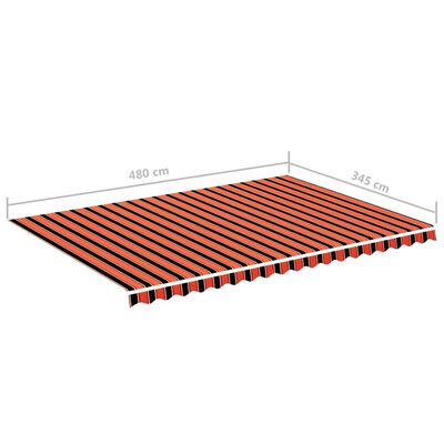 vidaXL Tissu de remplacement pour auvent Orange et marron 5x3,5 m