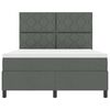 vidaXL Lit &agrave; ressorts avec bandes LED Gris fonc&eacute; 160 x 200 cm tissu