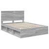 vidaXL Cadre de lit Gris Sonoma 140 x 190 cm Bois de pin massif