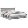 vidaXL Cadre de lit Gris Sonoma 180 x 200 cm Bois d'ing&eacute;nierie