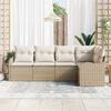 vidaXL Ensemble de canap&eacute; de jardin Beige polyrotin
