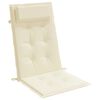 vidaXL Coussins de chaise à dossier haut lot de 2 crème tissu oxford