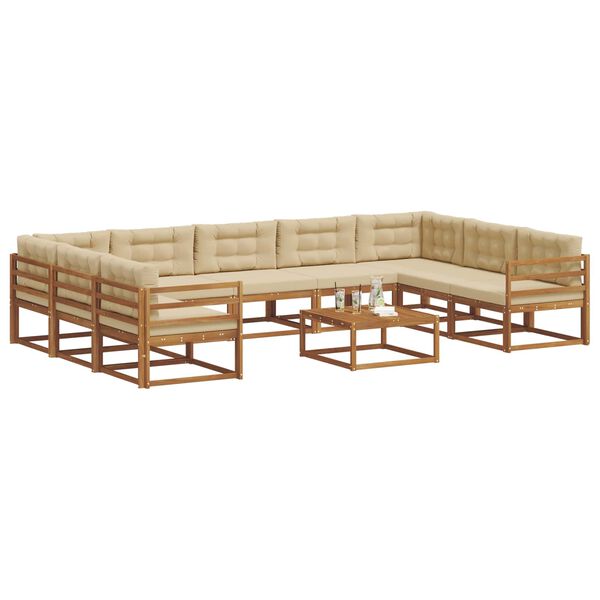 vidaXL Ensemble de canap&eacute;s d'ext&eacute;rieur 10 pcs Naturel et Beige