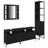 vidaXL Ensemble de mobilier de salle de bain 4 pc Ch&ecirc;ne noir