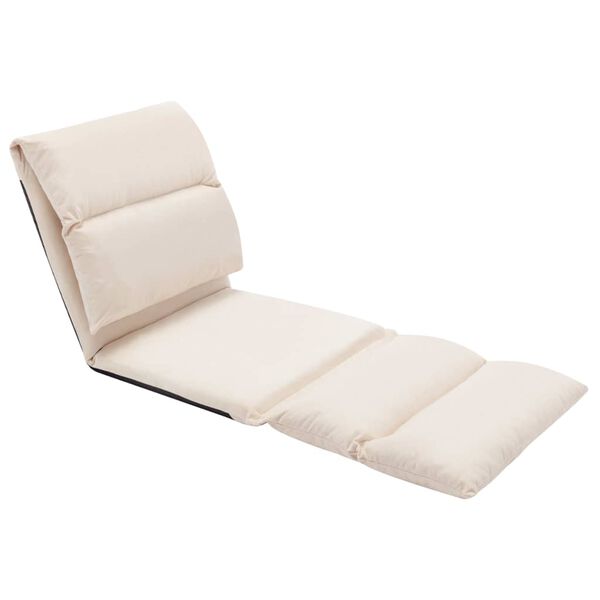 vidaXL Chaise pliable de sol Crème Microfibre