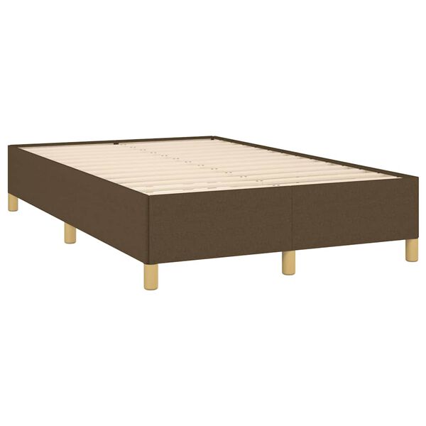 vidaXL Sommier &agrave; lattes de lit et matelas marron fonc&eacute; 120x190cm tissu