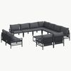 vidaXL Ensemble de canap&eacute; de jardin 12 pc Noir Acier