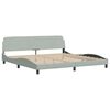 vidaXL Lit avec matelas gris clair 200x200 cm velours