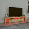 vidaXL Meuble TV avec lumi&egrave;res LED Ch&ecirc;ne sonoma 200x36,5x40 cm