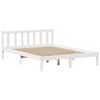vidaXL Lit biblioth&egrave;que sans matelas blanc 135x190 cm bois pin massif