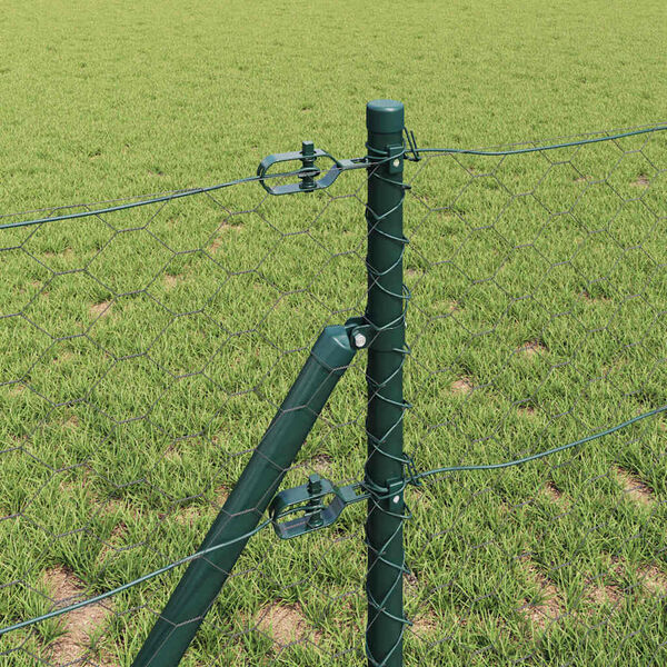 vidaXL Poteau de cl&ocirc;ture. Gris 50 x 0,6 m (maille 50 mm) Acier et PVC