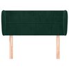 vidaXL T&ecirc;te de lit avec oreilles Vert fonc&eacute; 83x23x78/88 cm Velours