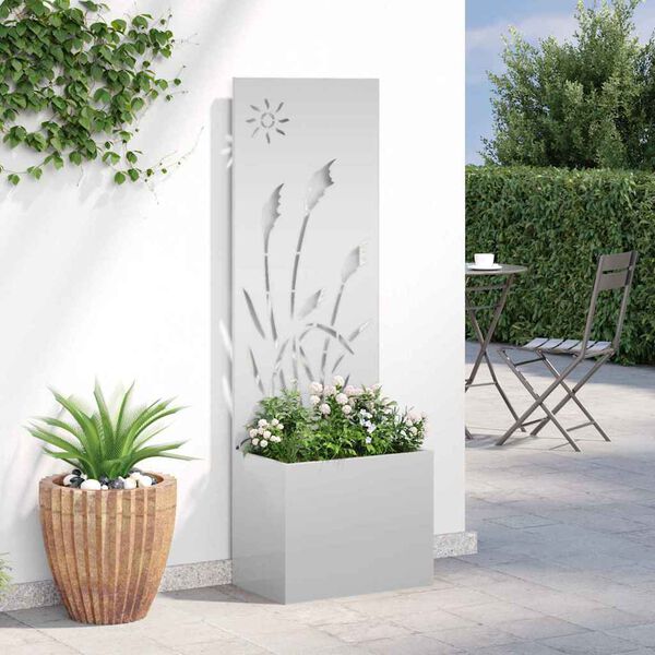 vidaXL &Eacute;cran de confidentialit&eacute; de jardin Fretwork Argent&eacute; 50 x 140 cm