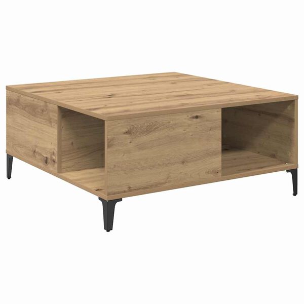 vidaXL Table basse Ch&ecirc;ne artisanal 80 x 80 x 36,5 cm Bois d'ing&eacute;nierie